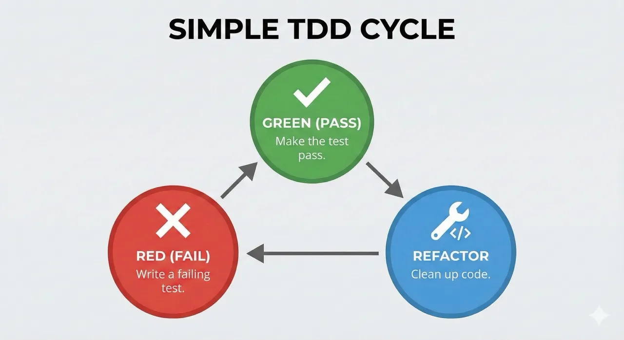 The red green refactor loop of test driven development